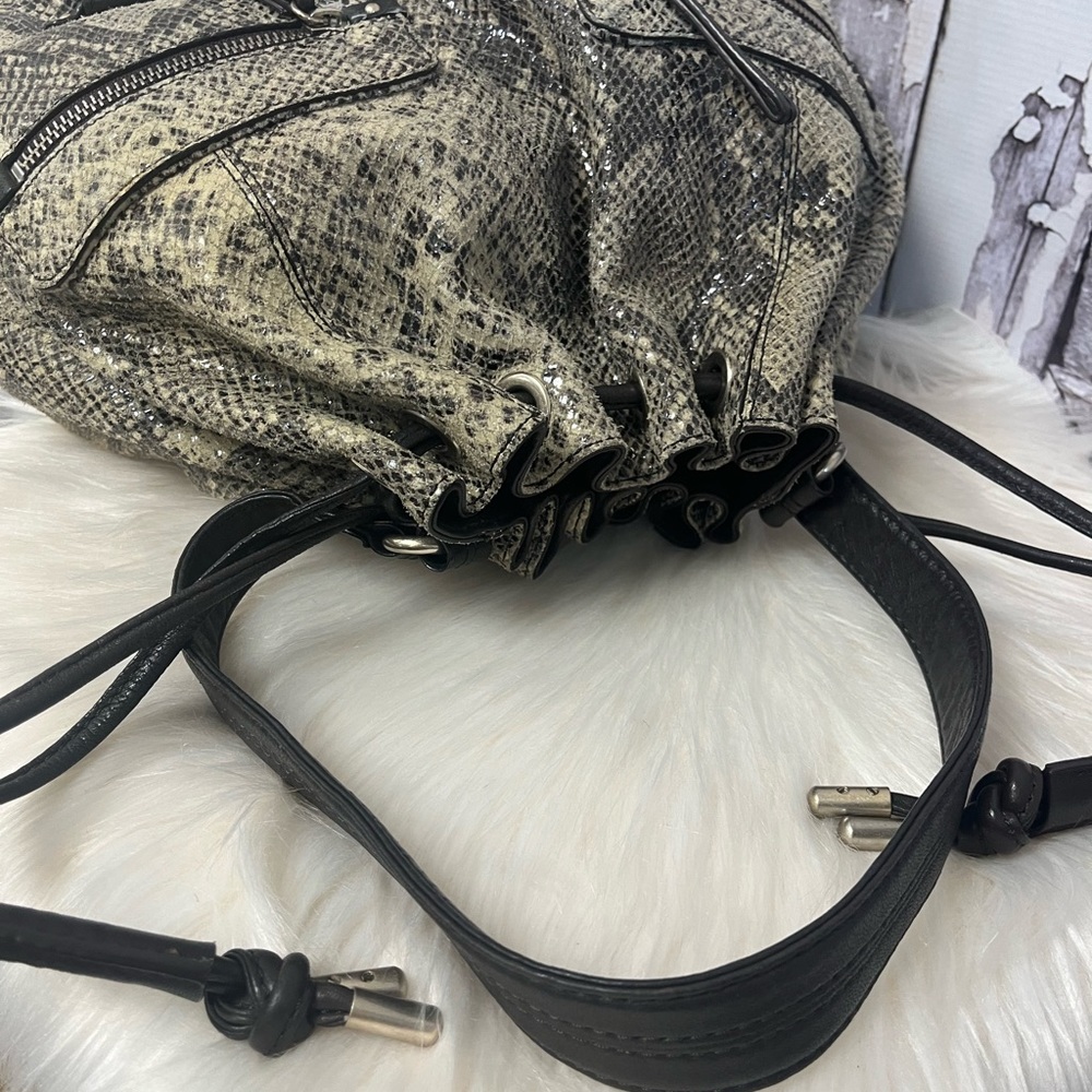 Banana Republic Python Leather Print Brown Should… - image 8